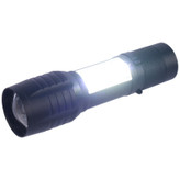 چراغ قوه پلیسی اصلی کوچک شارژی زومدار | بدنه فلزی + چراغ COB جانبی